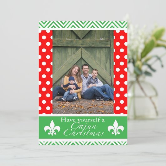 ルイジアナケージャンクリスマスカード-赤と緑 シーズンカード (スタンド正面)