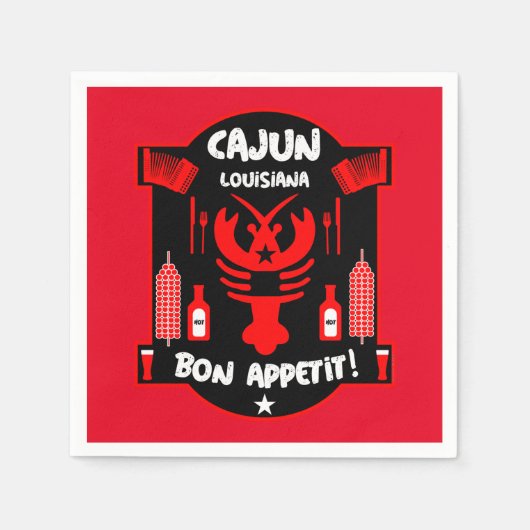 ルイジアナケージャングルメとイベント スタンダードカクテルナプキン (正面)