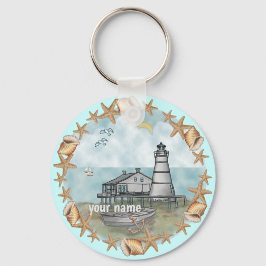 ルイジアナシェルズライトハウスキーチェーン キーホルダー (正面)