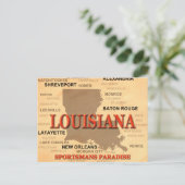 ルイジアナシティ&タウンズ州のプライドの地図 ポストカード (スタンド正面)