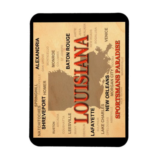 ルイジアナシティ&タウンズ州のプライドの地図 マグネット (縦)