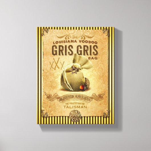 ルイジアナニューオーリンズグリスグリスブードゥーバッグ キャンバスプリント (正面)