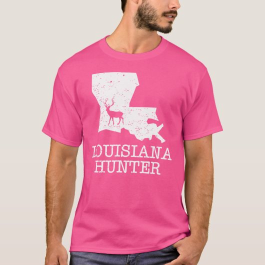 ルイジアナハンター州シルエットディアー狩り Tシャツ (正面)
