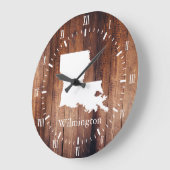 ルイジアナバーンウッドプランクスホワイトローマ数字 ラージ壁時計 (傾斜)