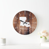 ルイジアナバーンウッドプランクスホワイトローマ数字 ラージ壁時計 (ホーム)