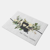 ルイジアナパーソナライズされた州ユアホームシティ素朴 ドアマット (アングル)