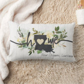 ルイジアナパーソナライズされた州ユアホームシティ素朴 ランバークッション (ブランケット)