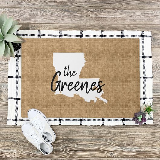 ルイジアナファミリーモノグラム州ドormat ドアマット