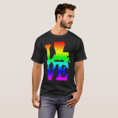 ルイジアナプライドアメリカ州ラブマップ Tシャツ (正面フル)