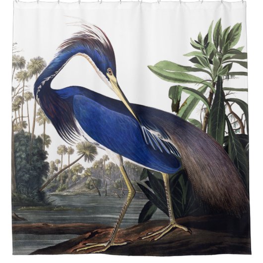 ルイジアナヘロンバイアウドゥボンワイルドライフバード シャワーカーテン (正面)