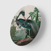 ルイジアナヘロンバードズオブアメリカオードゥボンプリント ラウンド壁時計 (傾斜)