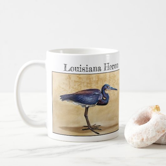 ルイジアナヘロン (Egretta tricolor) コーヒーマグカップ (ドーナツ)