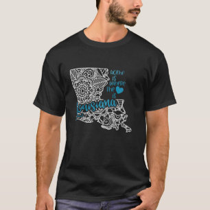 ルイジアナホーム州ラマンダラマップUSAアメリカ合衆国 Tシャツ