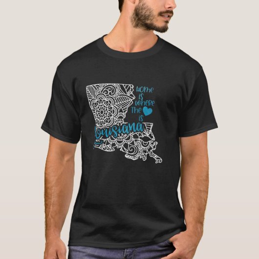 ルイジアナホーム州ラマンダラマップUSAアメリカ合衆国 Tシャツ (正面)