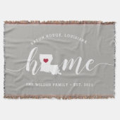 ルイジアナホーム州 パーソナライズされた スローブランケット (正面)