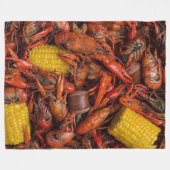 ルイジアナボイルクロフィッシュ，ニューオーリンズおもしろい, フリースブランケット (正面(横))