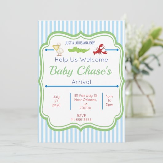 ルイジアナボーイベビーシャワー招待状 招待状 (スタンド正面)