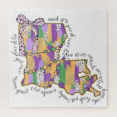 ルイジアナマルディグラスバーボン通りカーニバル ジグソーパズル (縦)