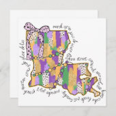 ルイジアナマルディグラスバーボン通りカーニバル 招待状 (正面/裏面)