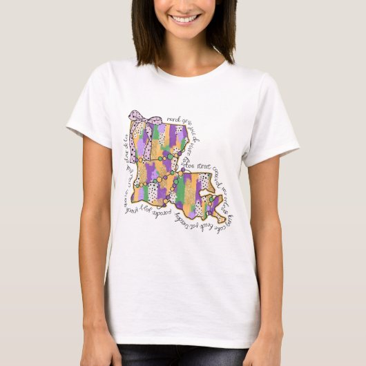 ルイジアナマルディグラスバーボン通りカーニバル Tシャツ (正面)