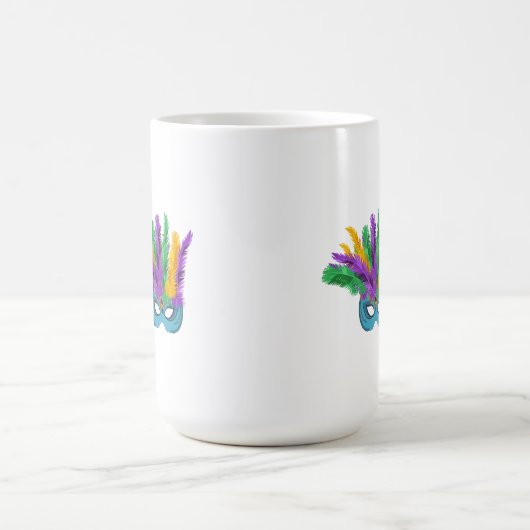 ルイジアナマルディグラスホリデーフェザードマスク コーヒーマグカップ (中央)