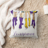 ルイジアナレディースファッションカウボーブーパープルイエロー クッション (ブランケット)