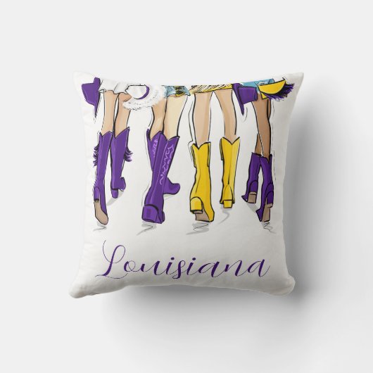 ルイジアナレディースファッションカウボーブーパープルイエロー クッション (裏面)