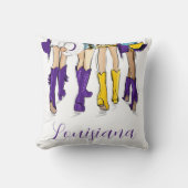 ルイジアナレディースファッションカウボーブーパープルイエロー クッション (正面)