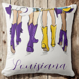 ルイジアナレディースファッションカウボーブーパープルイエロー クッション