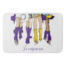 ルイジアナレディースファッションカウボーブーパープルイエロー バスマット