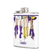 ルイジアナレディースファッションカウボーブーパープルイエロー フラスク (左)