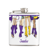 ルイジアナレディースファッションカウボーブーパープルイエロー フラスク (正面)