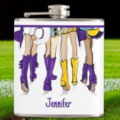 ルイジアナレディースファッションカウボーブーパープルイエロー フラスク