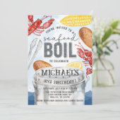 ルイジアナロブスターカニの誕生日パーティー 招待状 (スタンド正面)