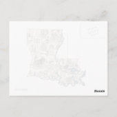 ルイジアナヴィンテージ写真マップアンティーク州図 ポストカード (裏面)