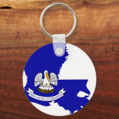 ルイジアナ国旗の地図 キーホルダー (正面)