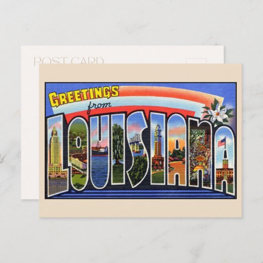 ルイジアナ大文字葉書からの挨拶 ポストカード (正面/裏面)