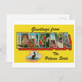 ルイジアナ州からのヴィンテージの挨拶 ポストカード (正面/裏面)