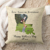 ルイジアナ州に住む古い地図州の形をした写真 クッション (ブランケット)