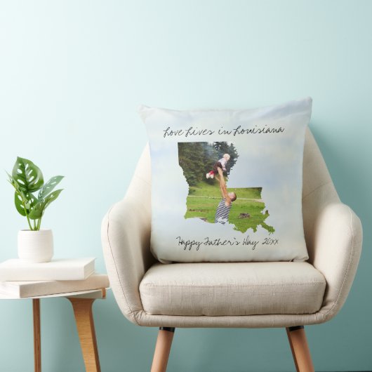 ルイジアナ州に住む愛の州の形をしたカスタム写真 クッション (椅子)