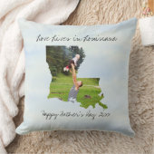 ルイジアナ州に住む愛の州の形をしたカスタム写真 クッション (ブランケット)