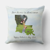 ルイジアナ州に住む愛の州の形をしたカスタム写真 クッション (正面)