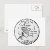 ルイジアナ州のクォーター貨幣 ポストカード (正面/裏面)