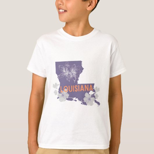 ルイジアナ州のモクレンの花の州ロゴ Tシャツ (正面)