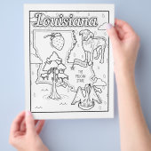 ルイジアナ州の図形とファクトの色付けページ チラシ (手)