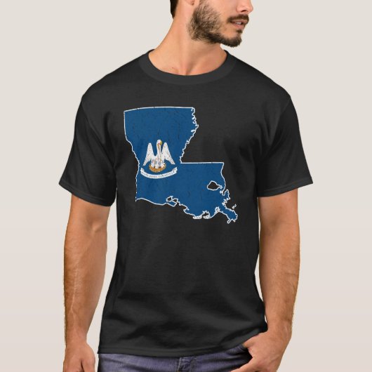 ルイジアナ州の地図 Tシャツ (正面)