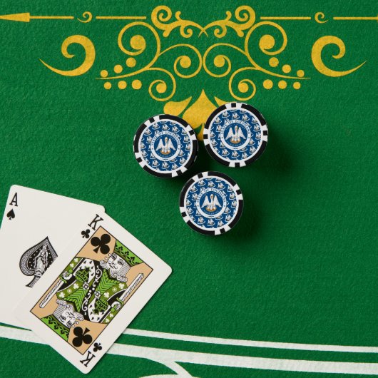 ルイジアナ州の旗とシール、ルイジアナ州の旗 ポーカーチップ (ポーカーテーブル (スタック))