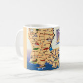 ルイジアナ州の美しい地図ポストカード コーヒーマグカップ (正面左)