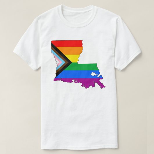 ルイジアナ州の誇り LGBTQ プログレスプライド Tシャツ (デザイン正面)
