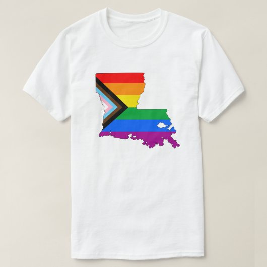 ルイジアナ州の誇り LGBTQ プログレスプライド Tシャツ (デザイン正面)